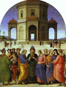 "Sposalizio della Vergine" del Perugino. Musée des Beaux-Arts di Caen. Francia